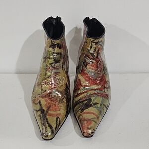 Costa Blanca/Ankle boots/Patent leather/Vibrant/Graffiti print/Stiletto heel